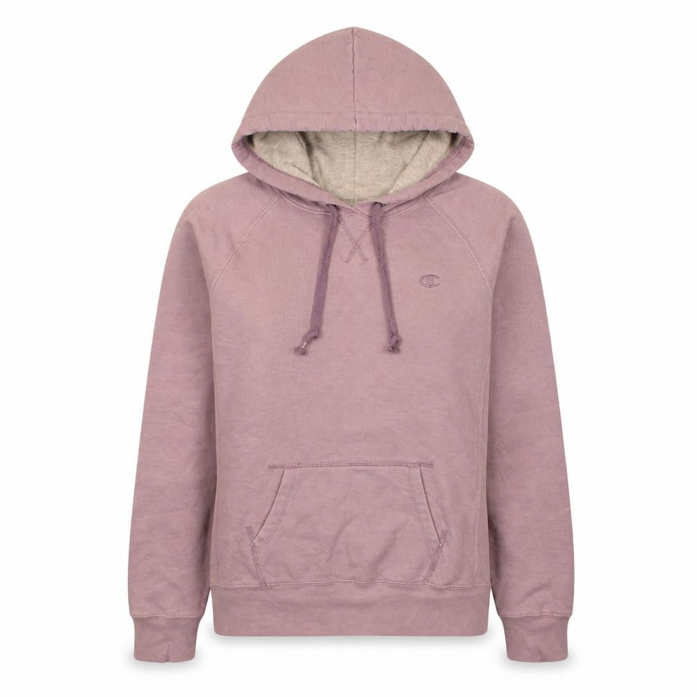 Front view of Champion girls’ pink pullover hoodie sweatshirt -, size L, cotton blend