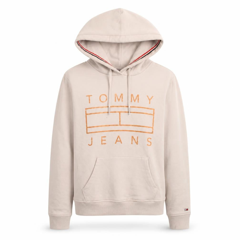 Womens UK Size S Tommy Jeans Beige Pullover Hoodie