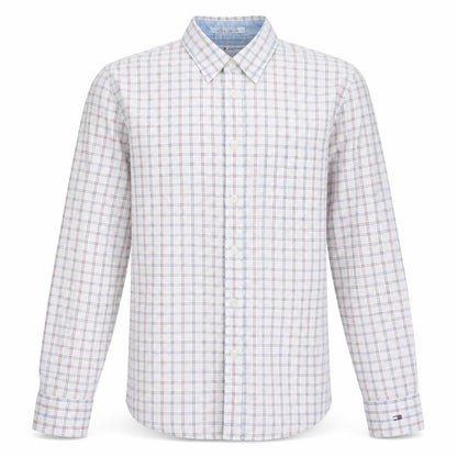 Tommy Hilfiger Jeans Mens White Check Button-Down Shirt Size M