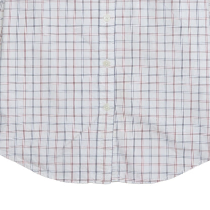Tommy Hilfiger Jeans Mens White Check Button-Down Shirt Size M