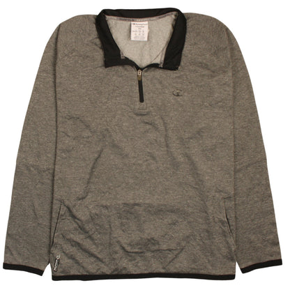 Mens UK Size 2XL Champion Grey Half Zip Sweatshirt