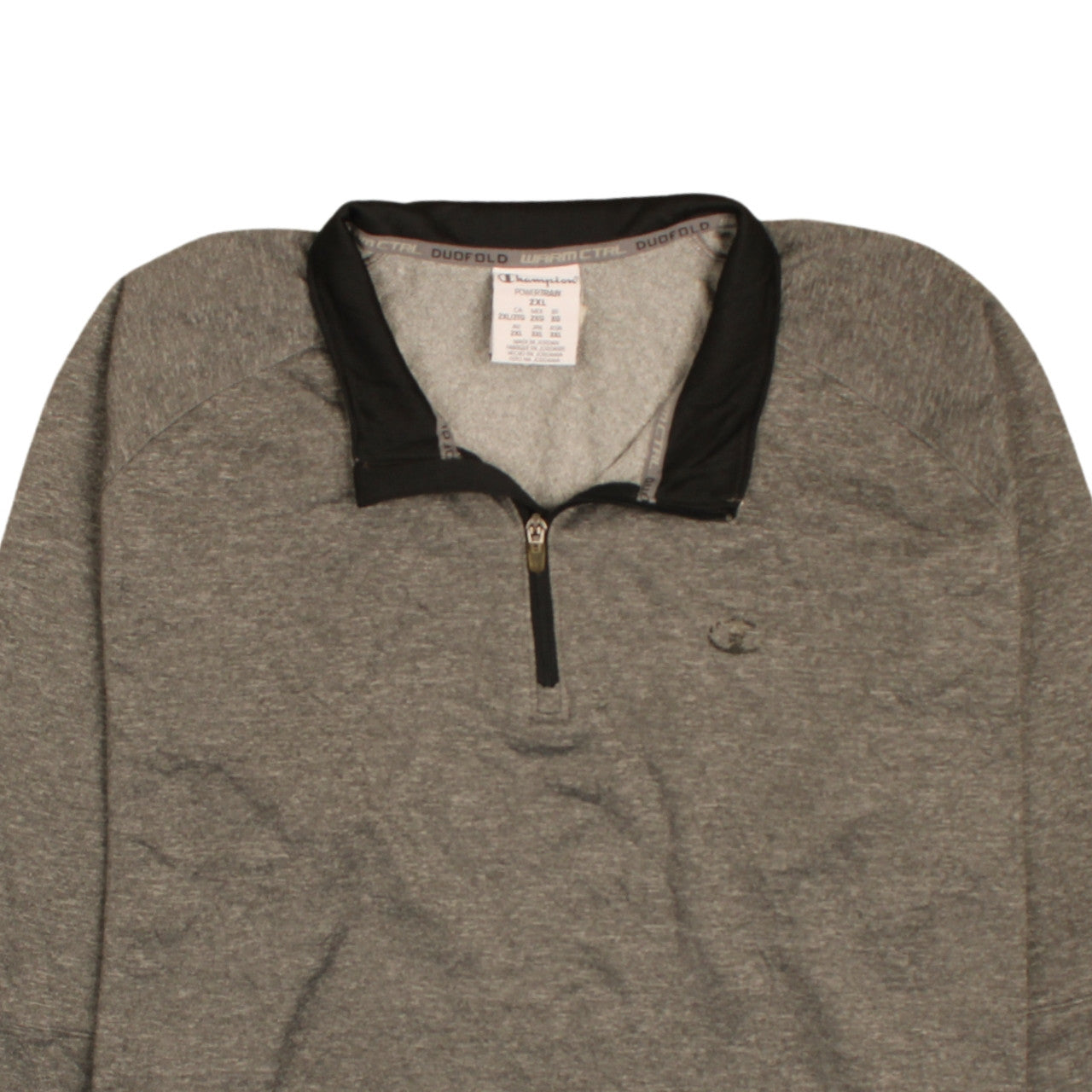Mens UK Size 2XL Champion Grey Half Zip Sweatshirt