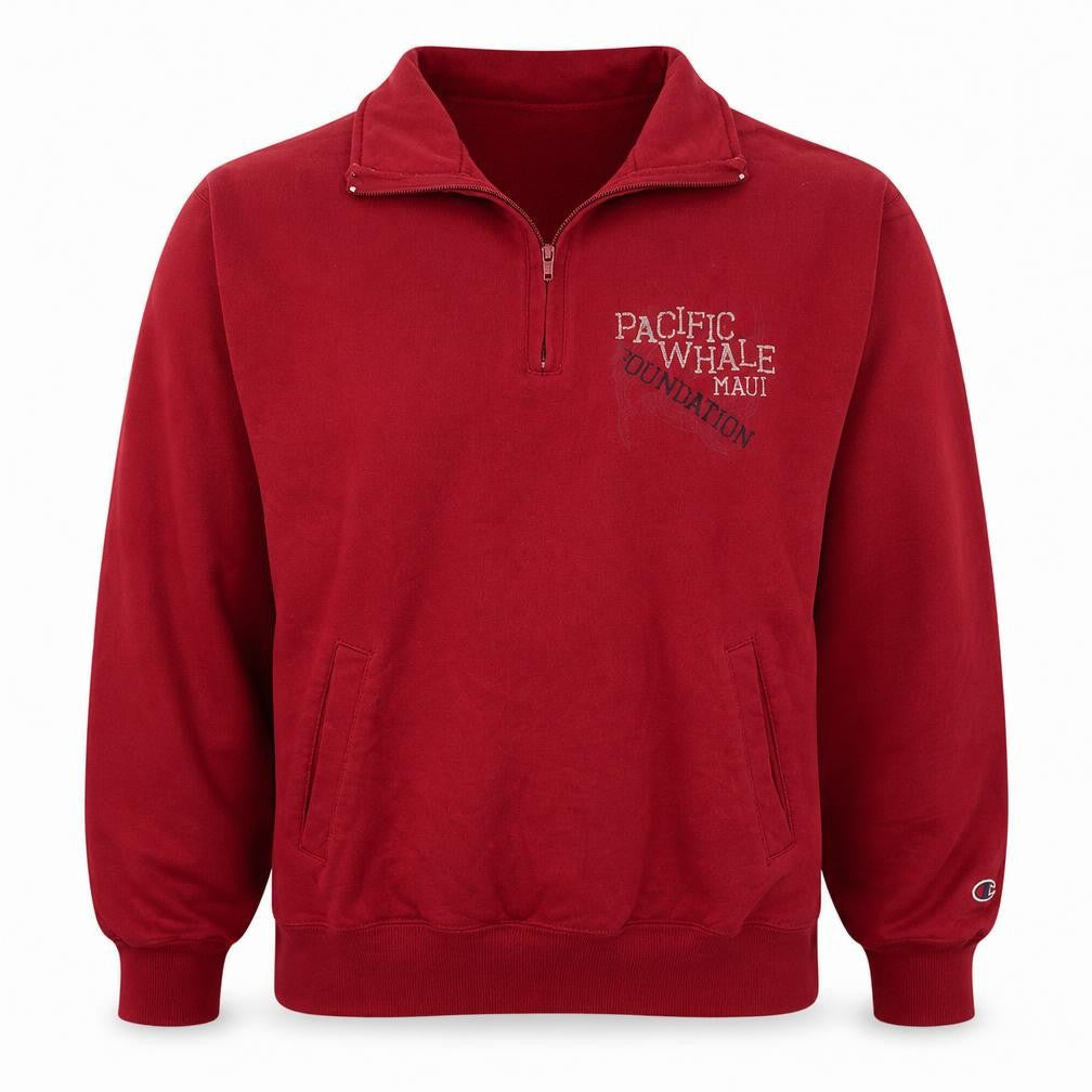 Mens UK Size M Champion Red 1/4 Zip Sweatshirt