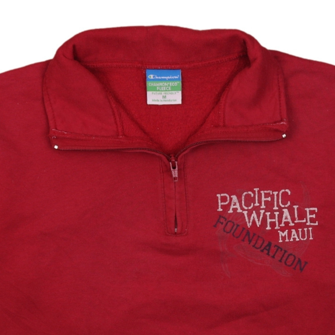 Mens UK Size M Champion Red 1/4 Zip Sweatshirt