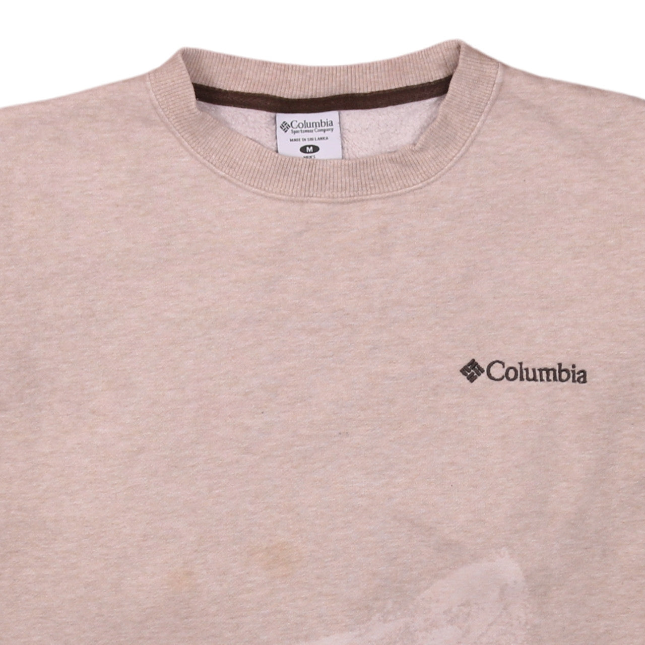 Mens UK Size M Columbia Beige Pullover Sweatshirt