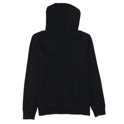 Tommy Hilfiger Boys Black Pullover Hoodie Size 164 Logo Fleece