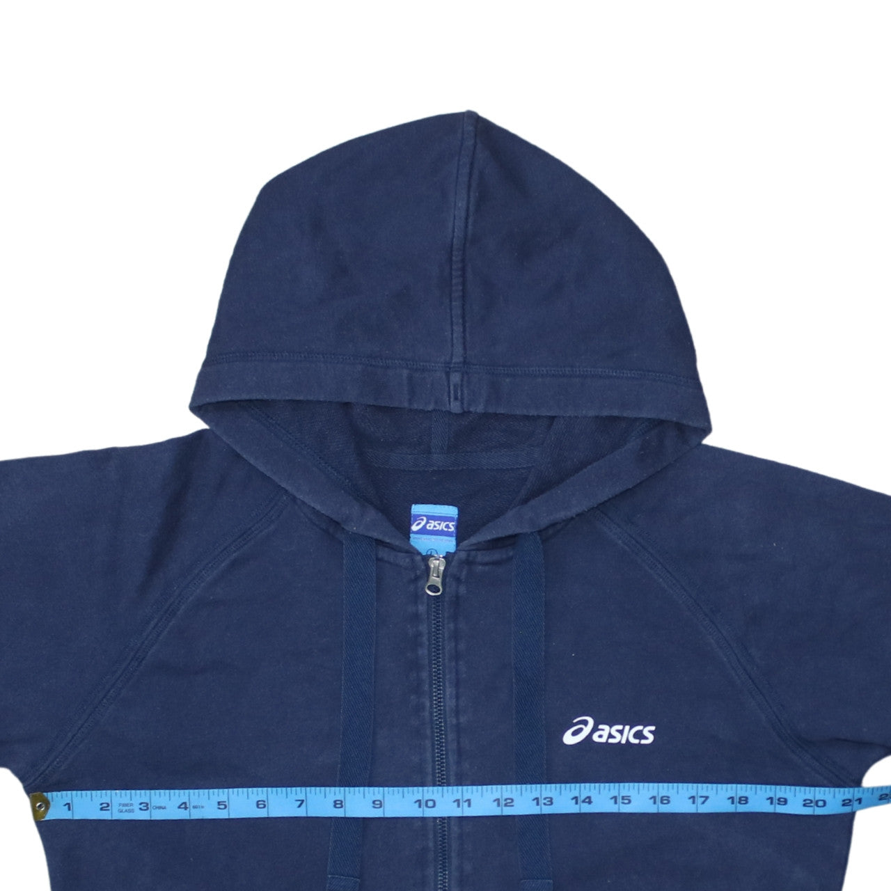Mens UK Size L ASICS Blue Full Zip Hoodie