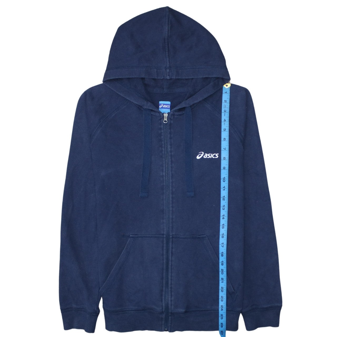 Mens UK Size L ASICS Blue Full Zip Hoodie