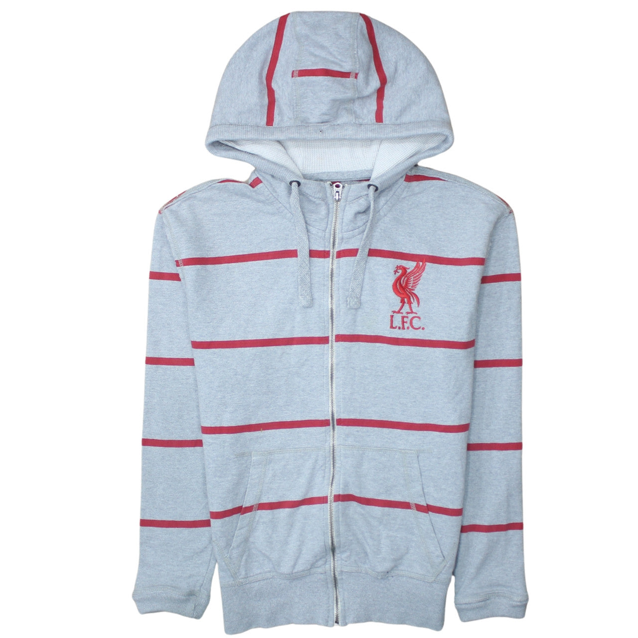 Mens UK Size M Liverpool Football Club Grey Full Zip Hoodie