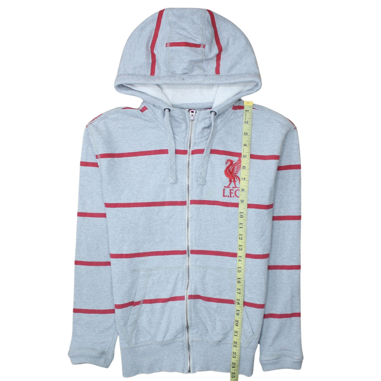 Mens UK Size M Liverpool Football Club Grey Full Zip Hoodie