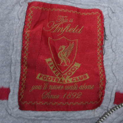 Mens UK Size M Liverpool Football Club Grey Full Zip Hoodie