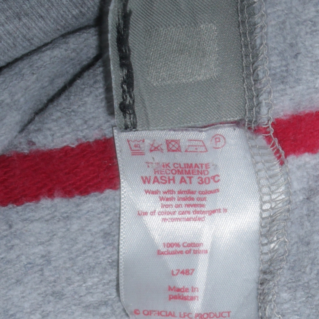 Mens UK Size M Liverpool Football Club Grey Full Zip Hoodie