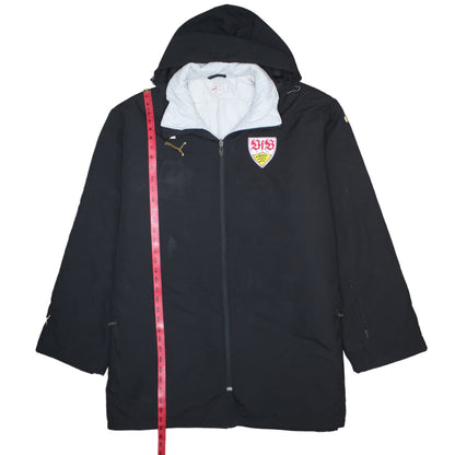Puma Mens Black 2XL Winter Parka Hooded Jacket Coat