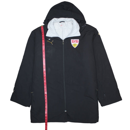 Puma Mens Black 2XL Winter Parka Hooded Jacket Coat