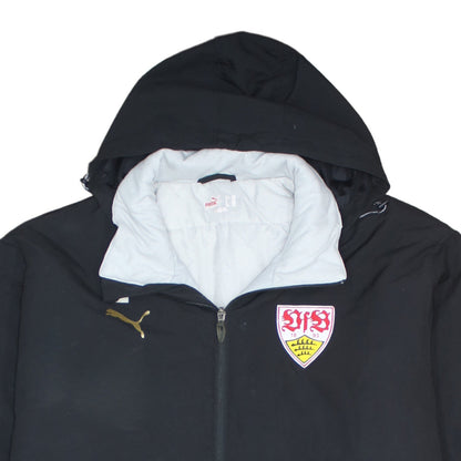 Puma Mens Black 2XL Winter Parka Hooded Jacket Coat