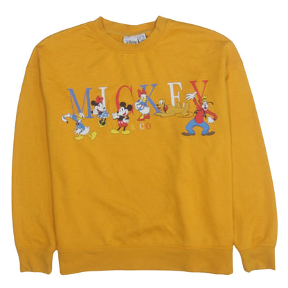 Womens UK Size 12/14 Disney Yellow Pullover Sweatshirt