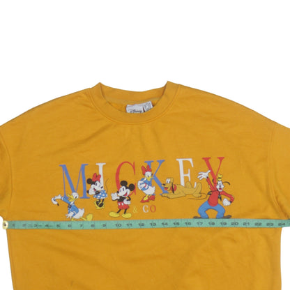 Womens UK Size 12/14 Disney Yellow Pullover Sweatshirt