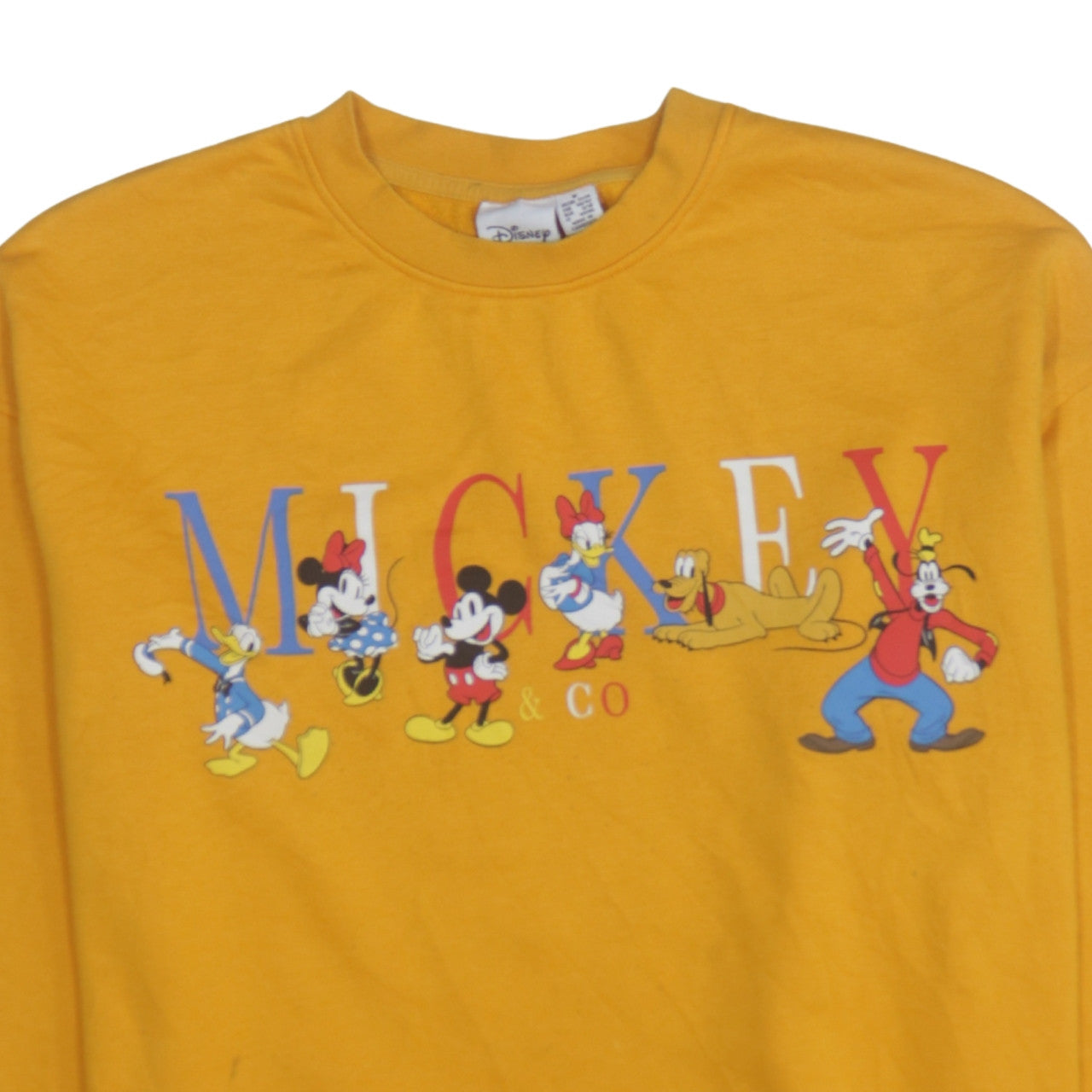 Womens UK Size 12/14 Disney Yellow Pullover Sweatshirt