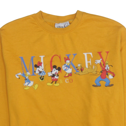 Womens UK Size 12/14 Disney Yellow Pullover Sweatshirt
