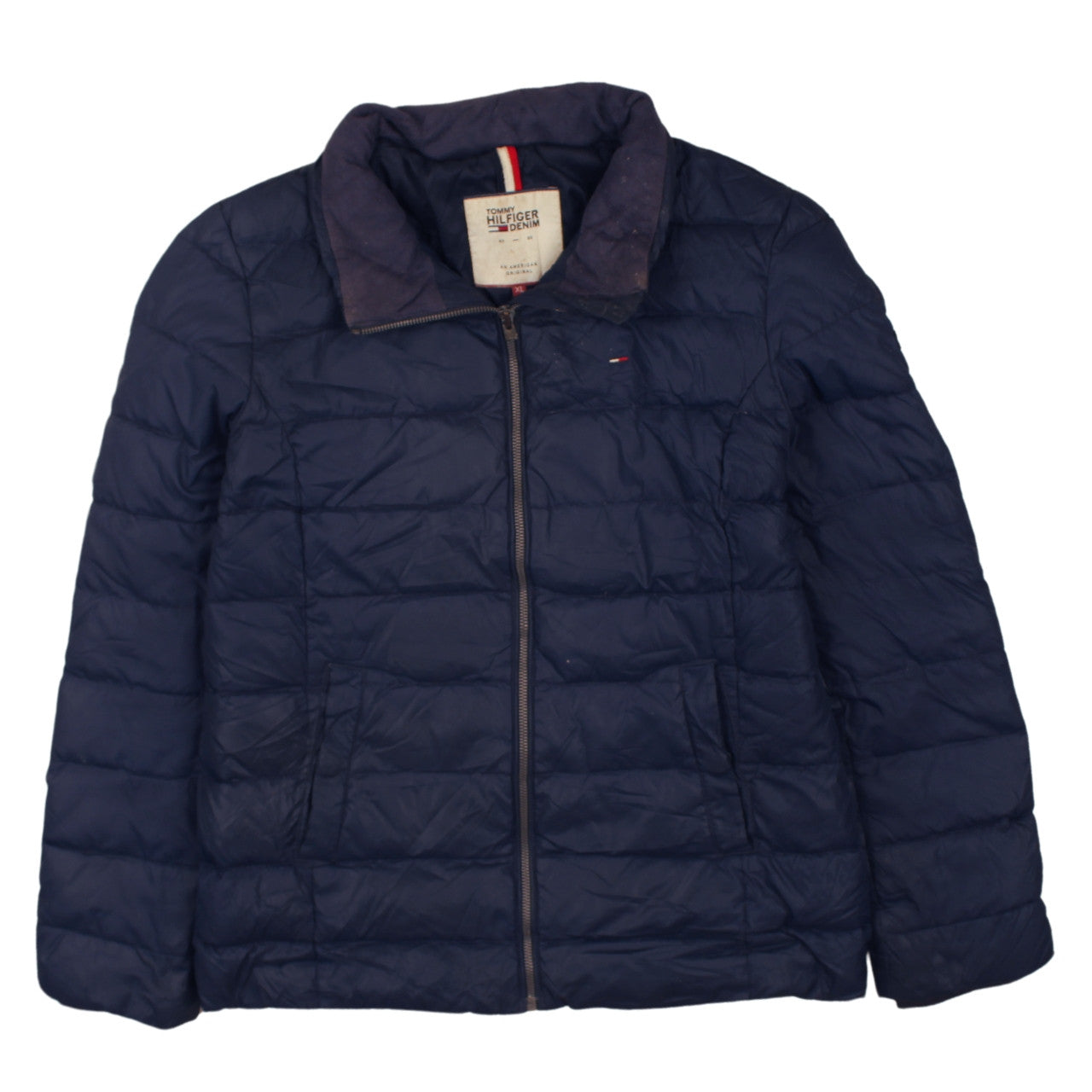 Mens UK Size XL Tommy Hilfiger Denim Blue Puffer Jacket