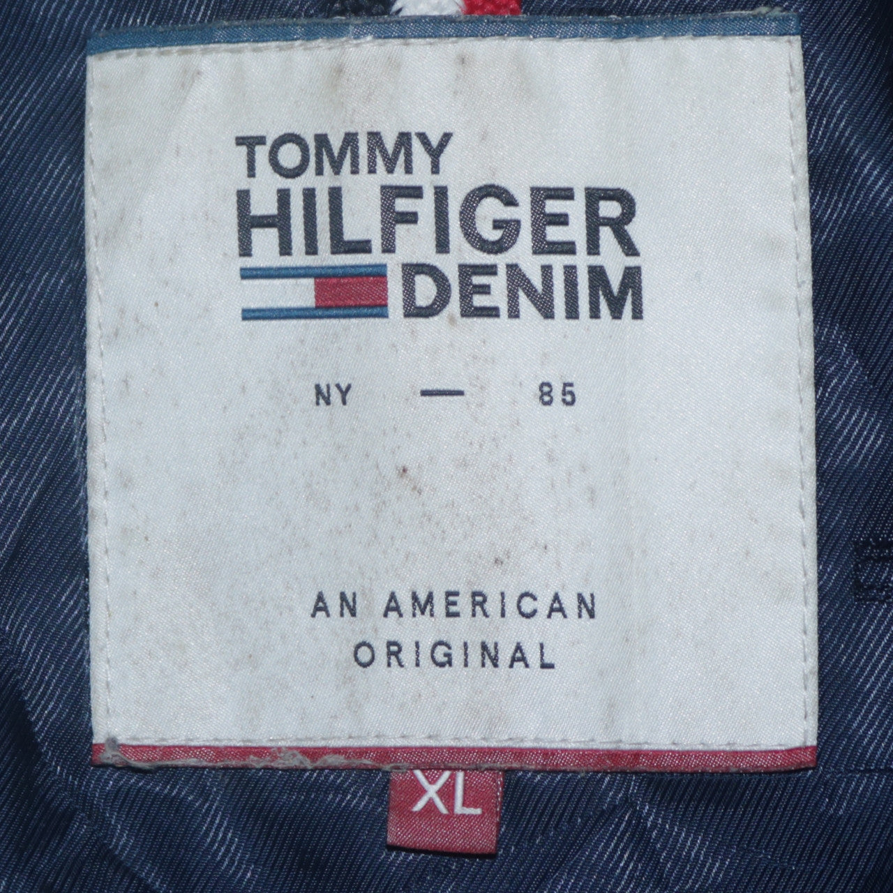 Mens UK Size XL Tommy Hilfiger Denim Blue Puffer Jacket