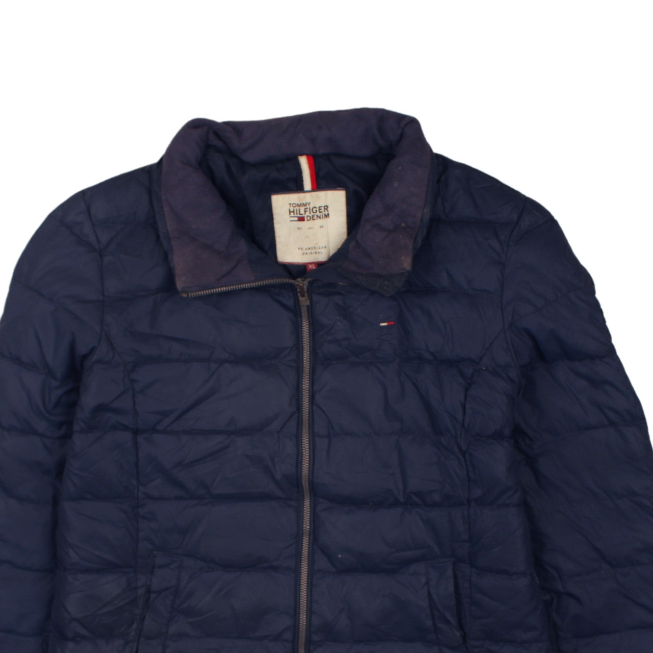 Mens UK Size XL Tommy Hilfiger Denim Blue Puffer Jacket