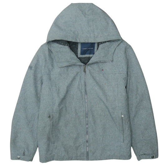 Tommy Hilfiger Men's Grey XL Windbreaker Hooded Jacket