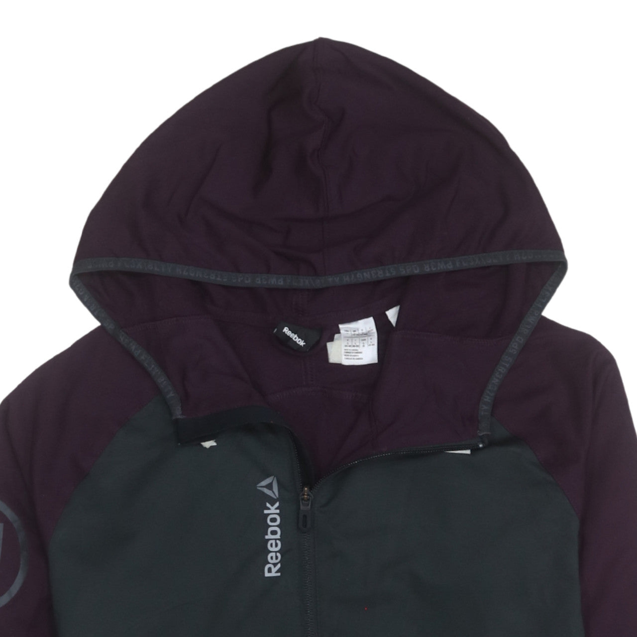 Womens UK Size L Reebok Purple Full Zip Hoodie