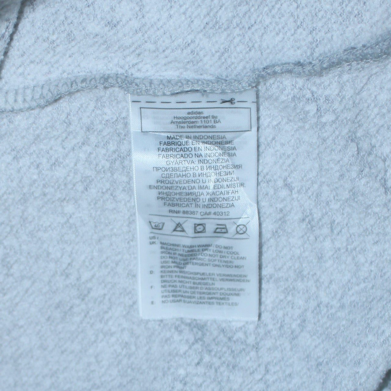 Mens UK Size XS adidas Grey Pullover Hoodie