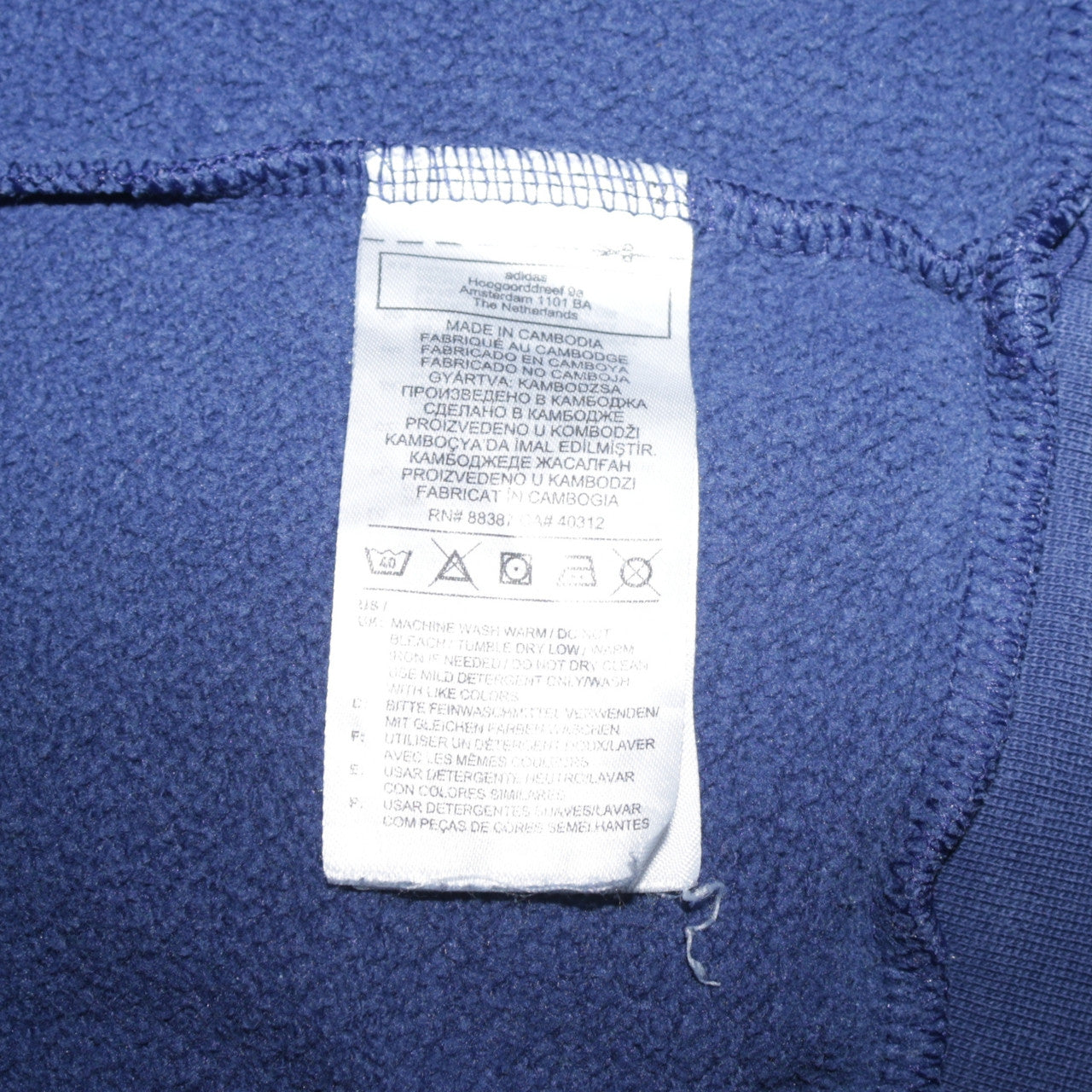 Mens UK Size S adidas Blue Pullover Hoodie