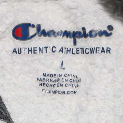 Champion Boys Beige Hooded Pullover Sweatshirt L Logo Fleece Casual
