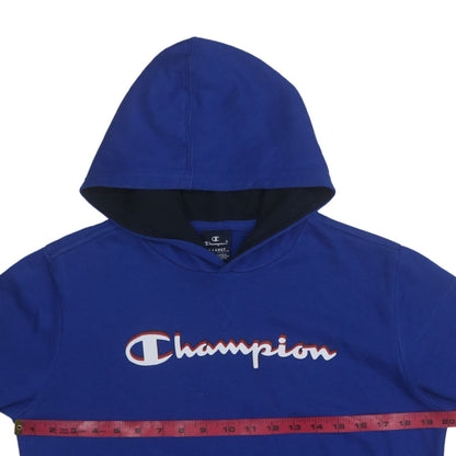 Champion Boys Blue Pullover Hoodie 15-16 Years Logo Fleece Sweatshirt