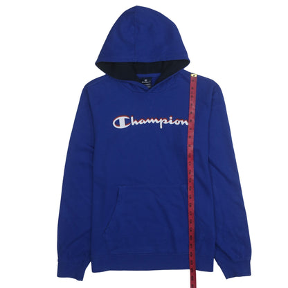 Champion Boys Blue Pullover Hoodie 15-16 Years Logo Fleece Sweatshirt