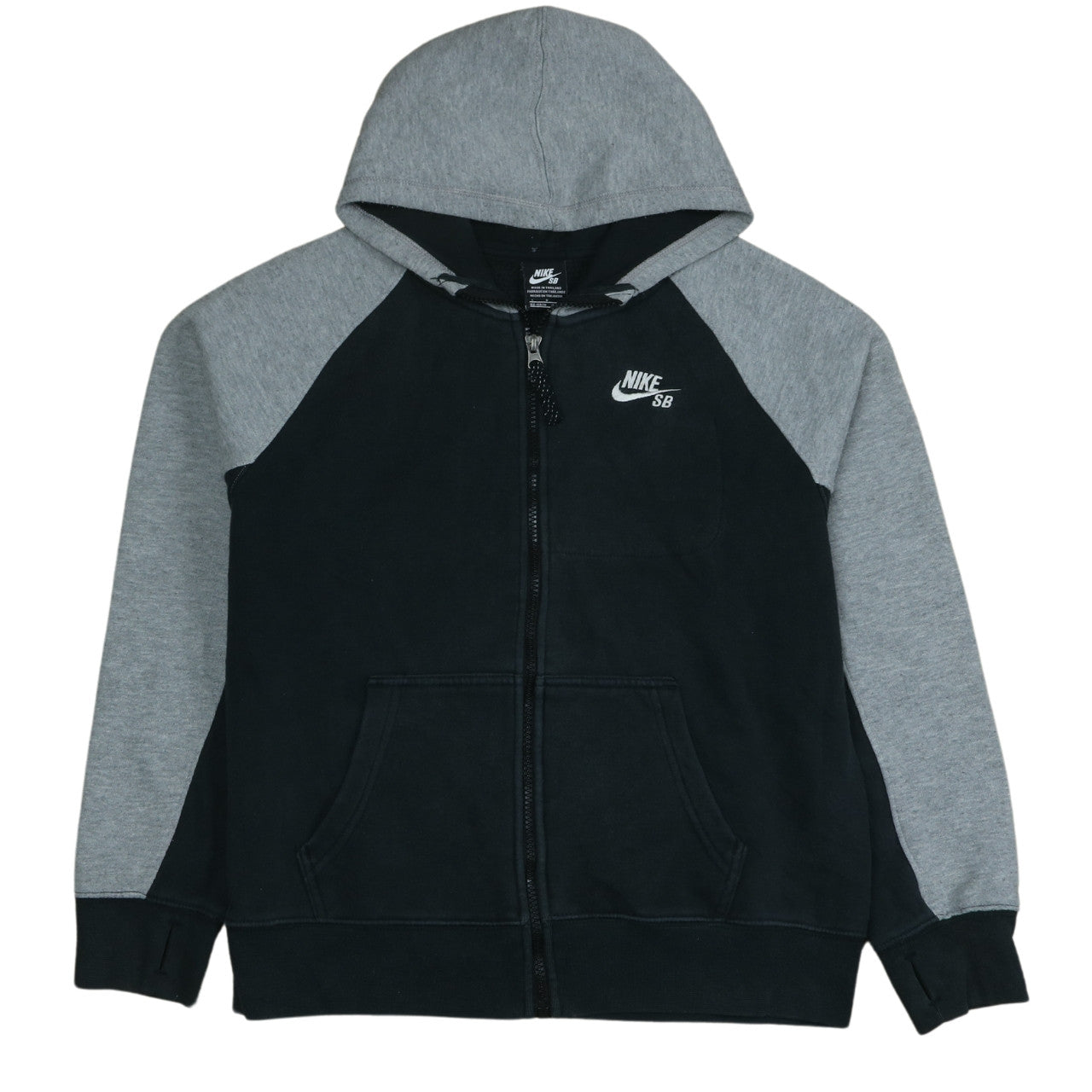Nike SB Boys Black & Grey Full Zip Hoodie 12-13 Years Skateboard Zip Hooded Sweatshirt