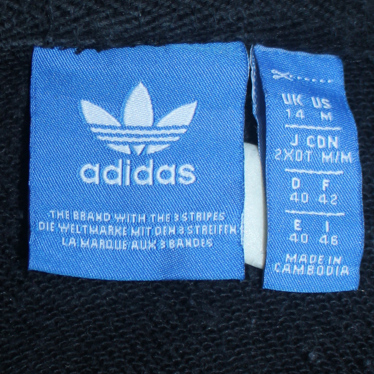 Mens UK Size M adidas Black Pullover Hoodie