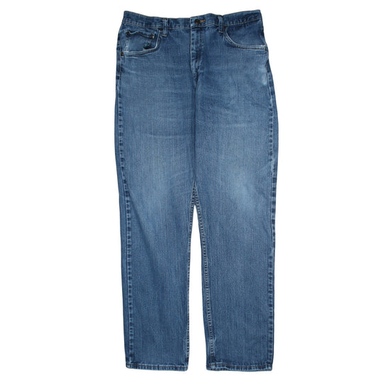 Mens UK Size L Wrangler Relaxed Fit Straight Blue Jeans
