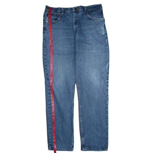 Mens UK Size L Wrangler Relaxed Fit Straight Blue Jeans