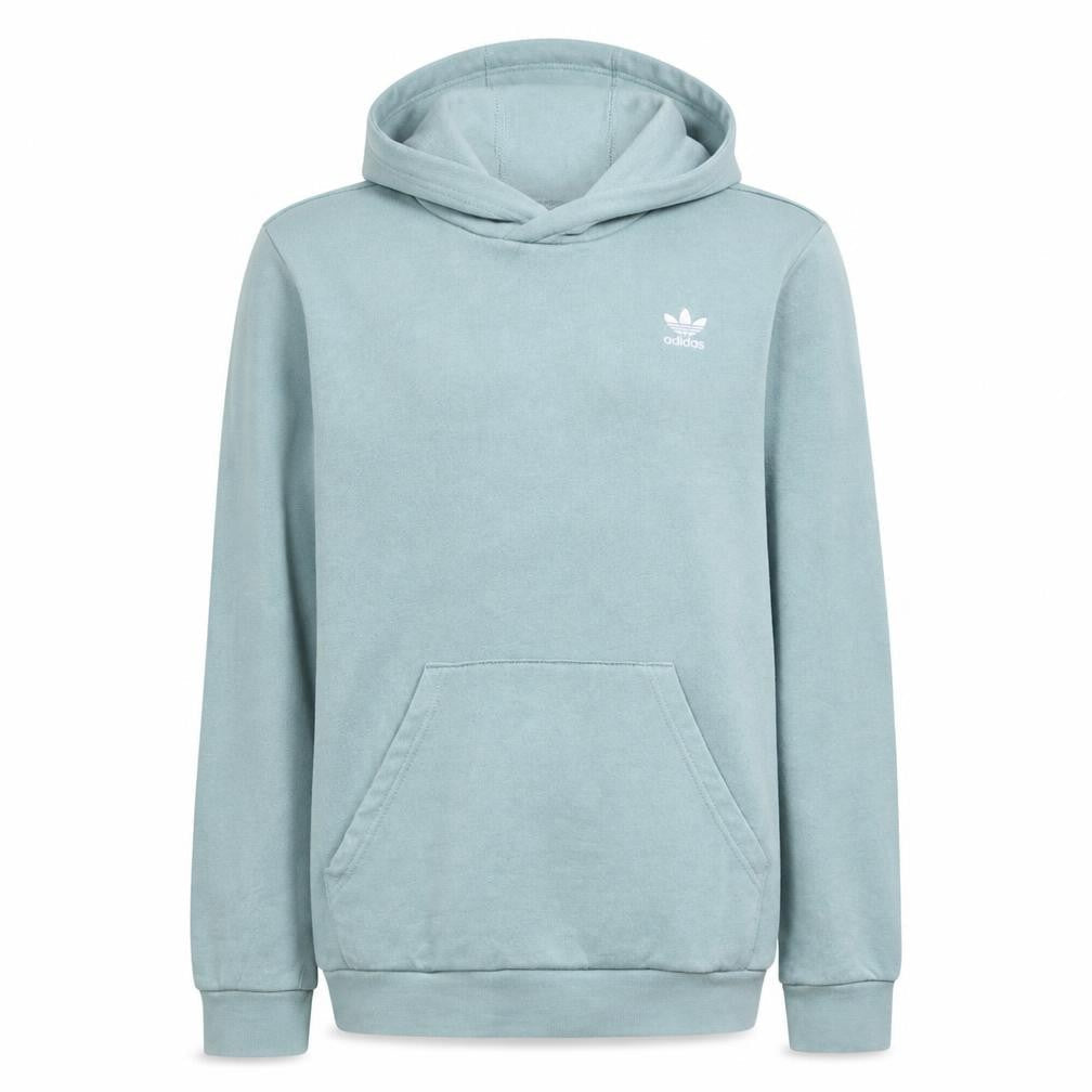 Front view of Adidas boys’ green pullover hoodie 13-14 years classic logo sweatshirt