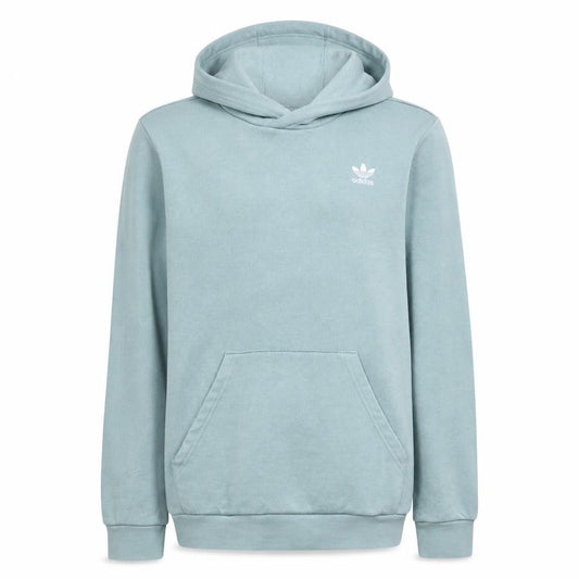 Front view of Adidas boys’ green pullover hoodie 13-14 years classic logo sweatshirt