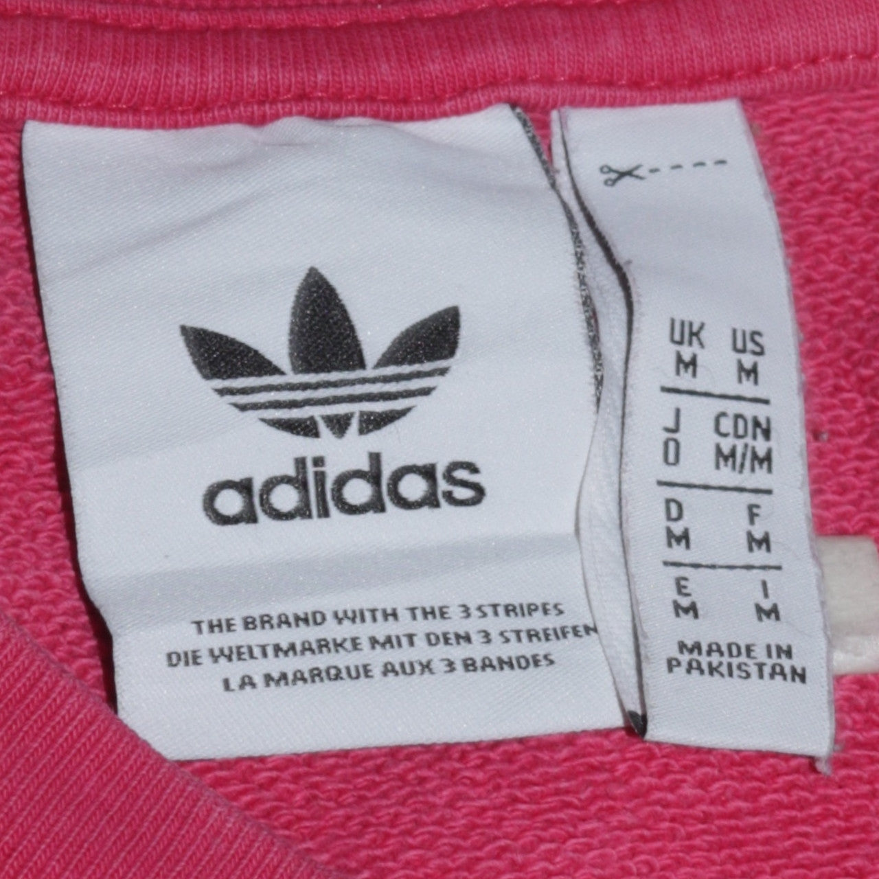 Mens UK Size M adidas Pink Pullover Sweatshirt