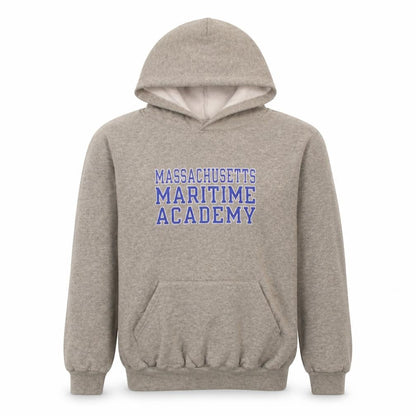 Front view of Champion boys’ grey massachusetts maritime academy pullover hoodie yxl (14-16)