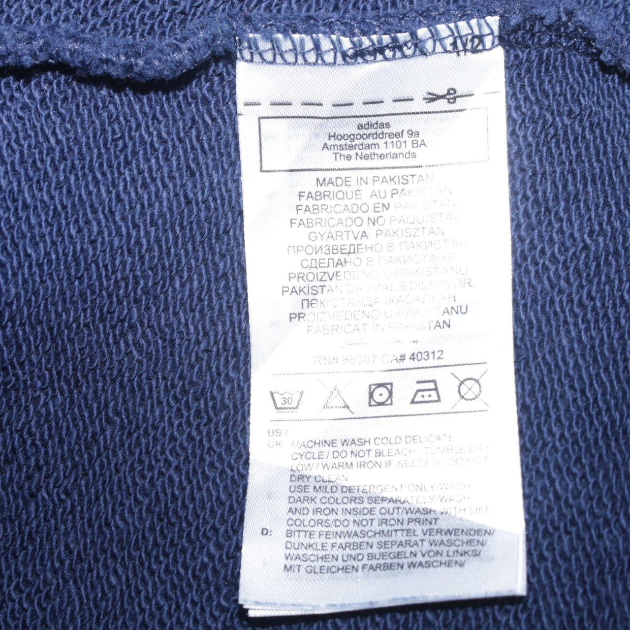 Mens UK Size S adidas Blue Pullover Sweatshirt