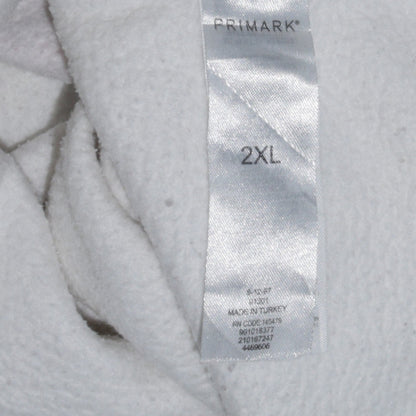 Mens UK Size 2XL Primark White Pullover Hoodie