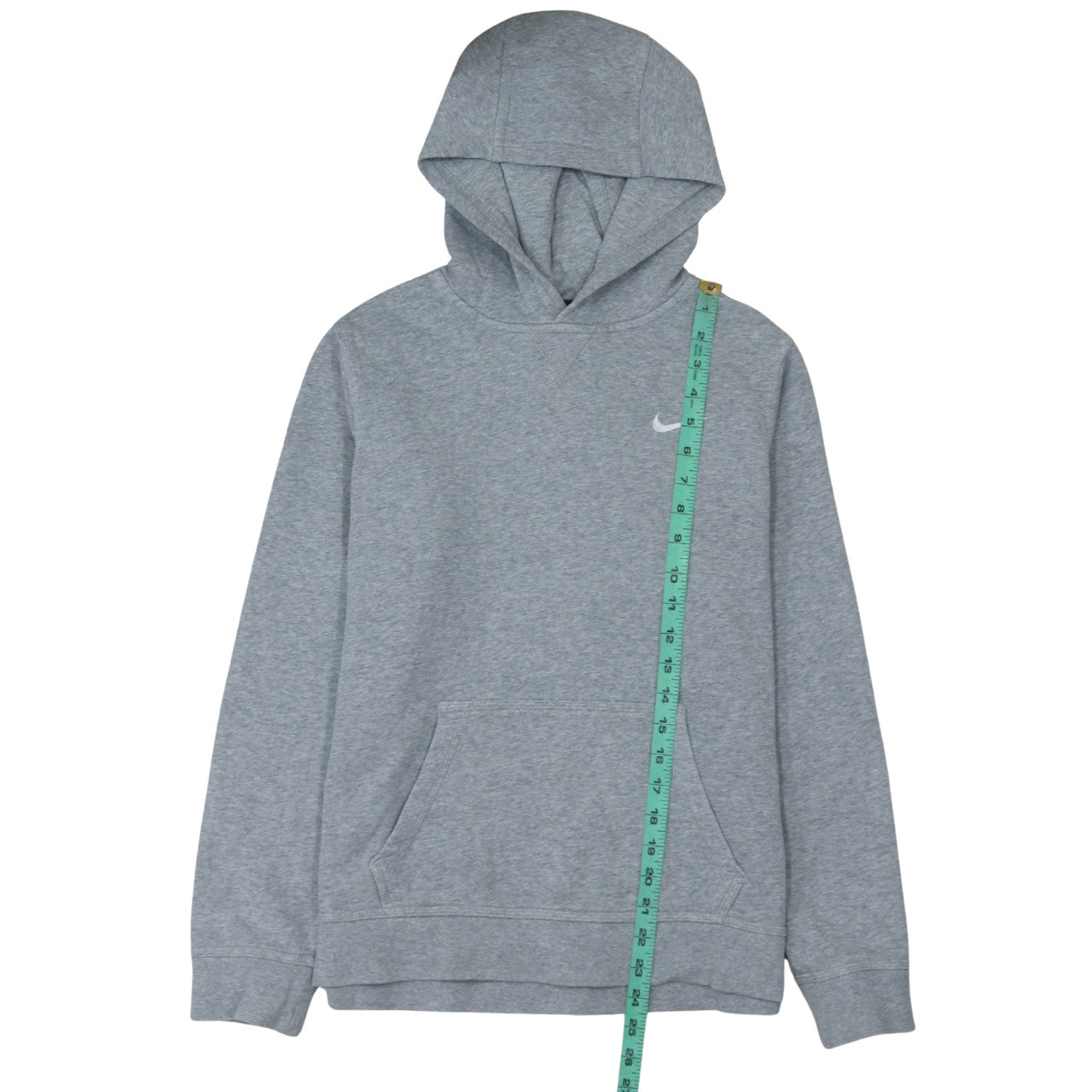Nike Boys Grey Pullover Hoodie 158-170cm Classic Fleece Sweatshirt