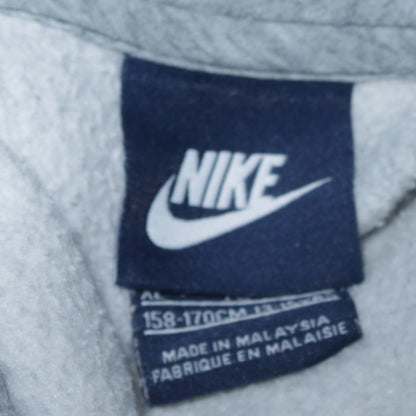 Nike Boys Grey Pullover Hoodie 158-170cm Classic Fleece Sweatshirt