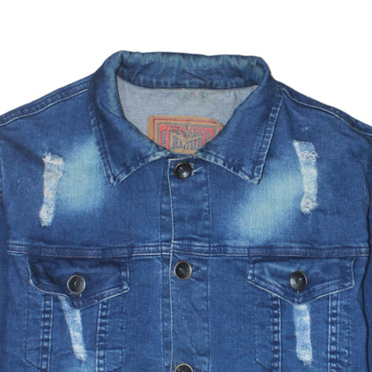 Jean FieZ Men's Blue Denim Button Jacket XL Classic Style