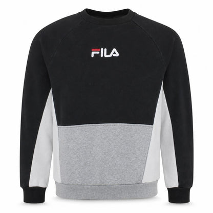 Fila Mens Black Colour Block Crew Neck Sweatshirt Size S