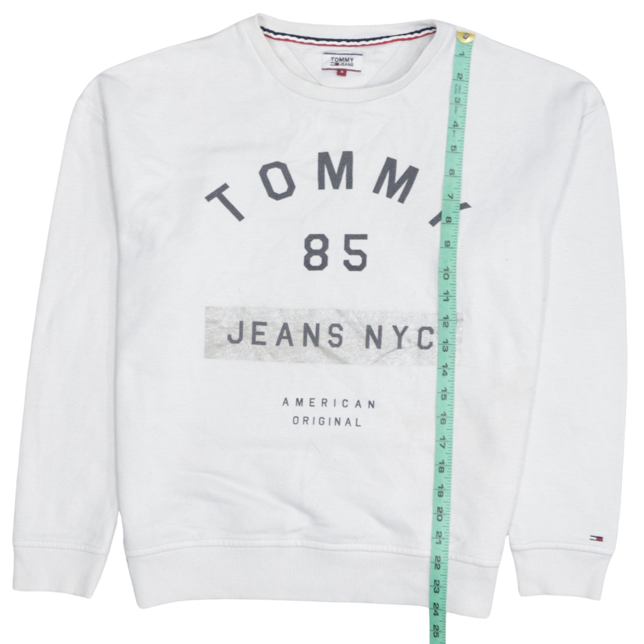 Mens UK Size S Tommy Jeans White Pullover Sweatshirt