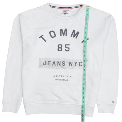 Mens UK Size S Tommy Jeans White Pullover Sweatshirt