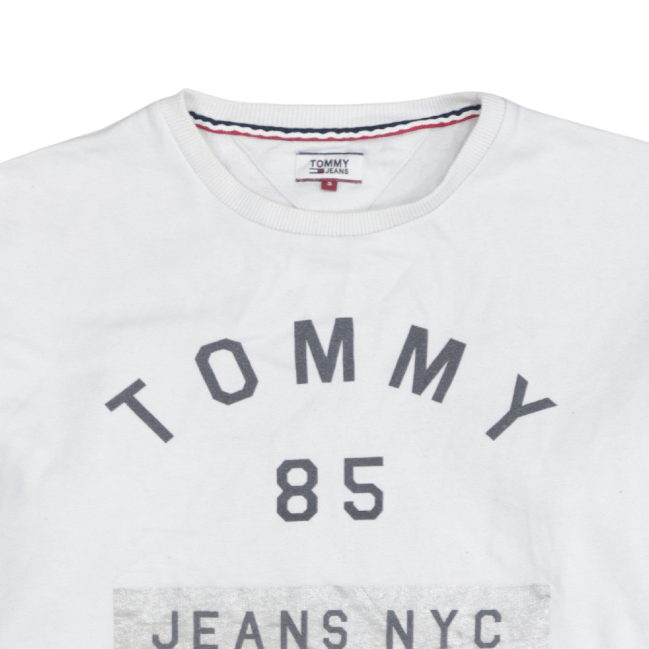 Mens UK Size S Tommy Jeans White Pullover Sweatshirt